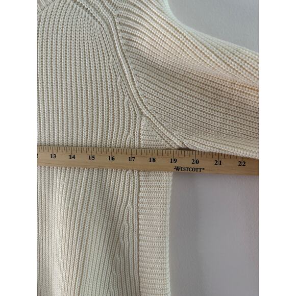 NWT Pomander Place Cream Ribbed Ainsley Knit Effortless Preppy Sweater Dress L - Picture 9 of 10
